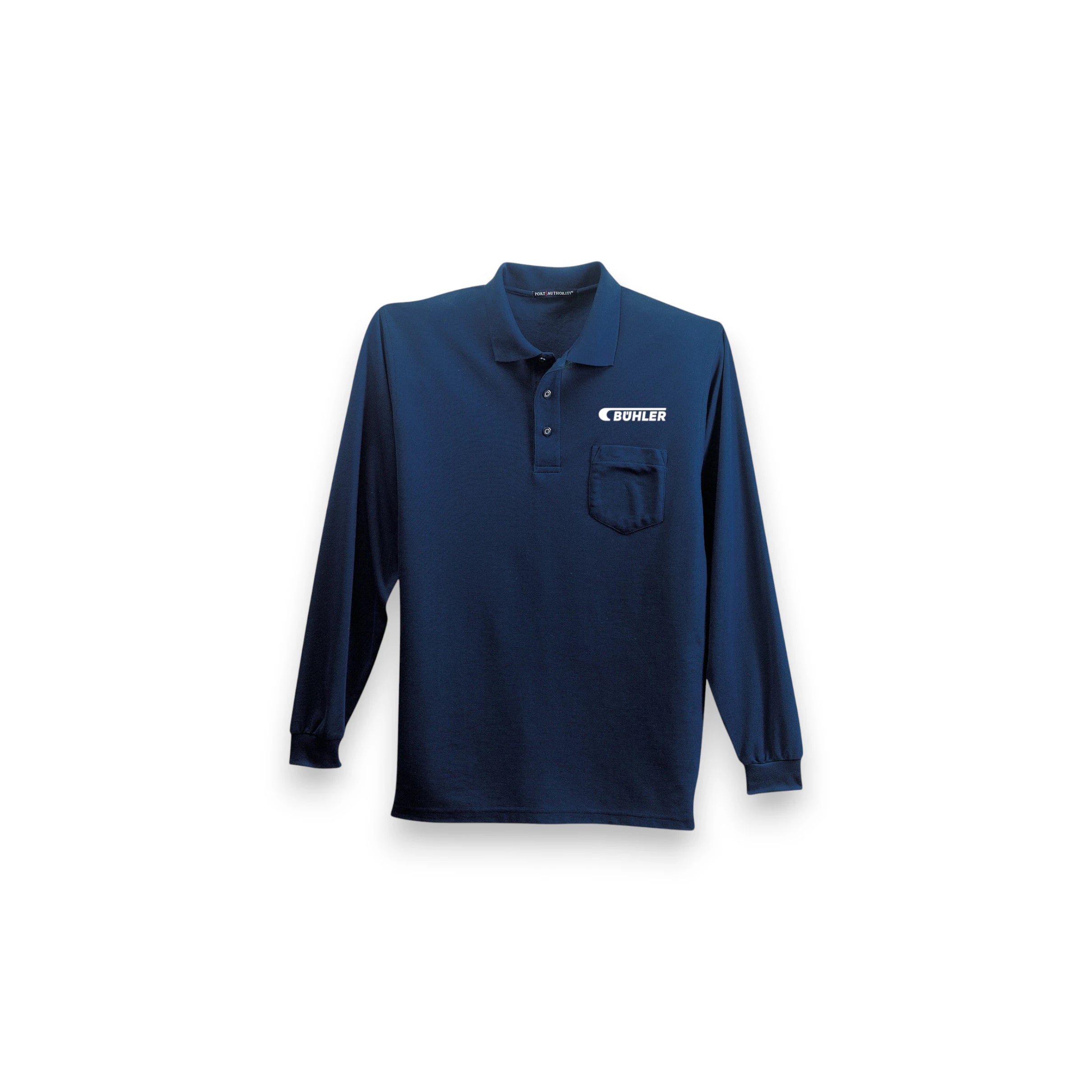 Men's Long Sleeve Silk Touch Polo with Pocket